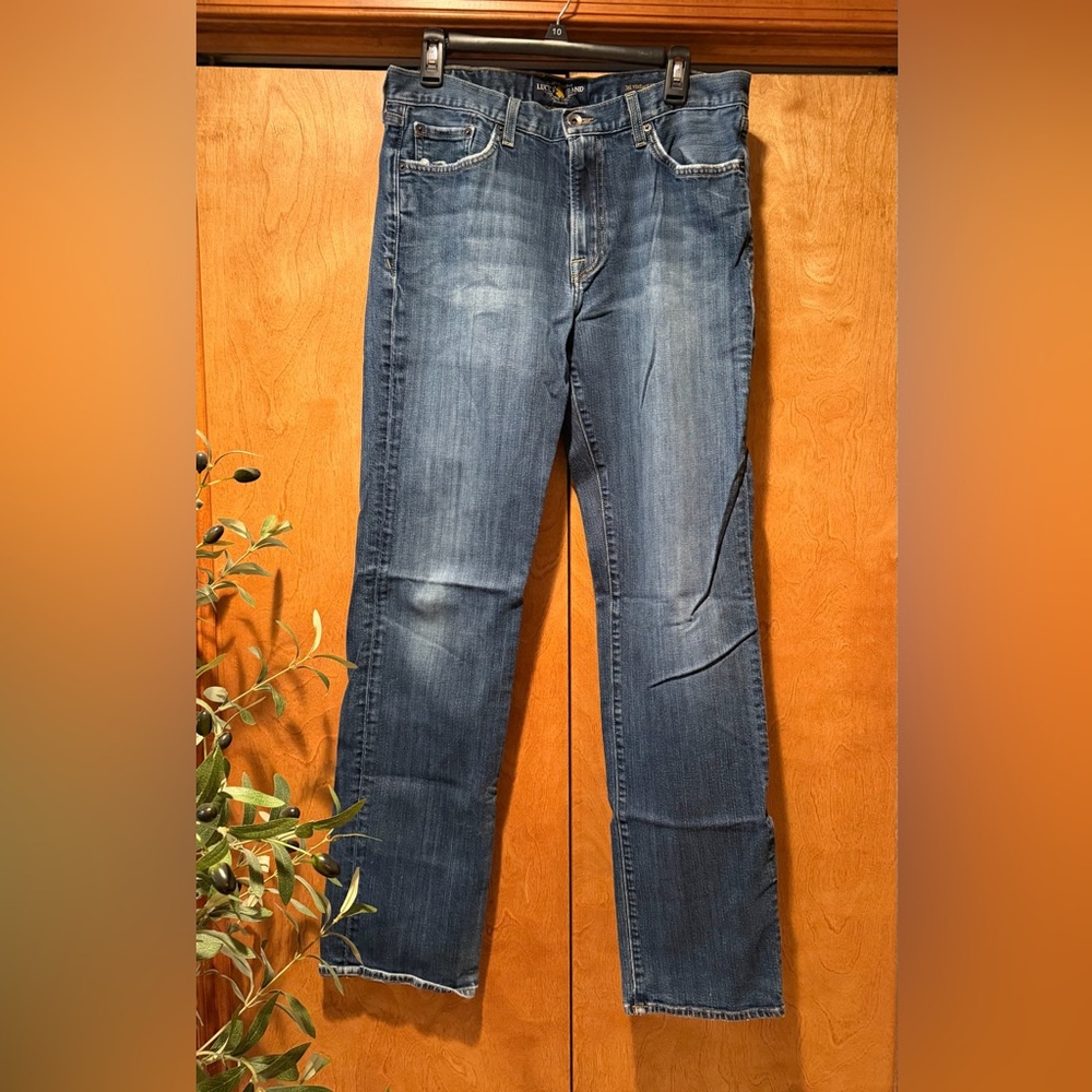 Lucky Brand Men’s Tall 361 Vintage Straight Mid Wash Blue Jeans 34 x 36